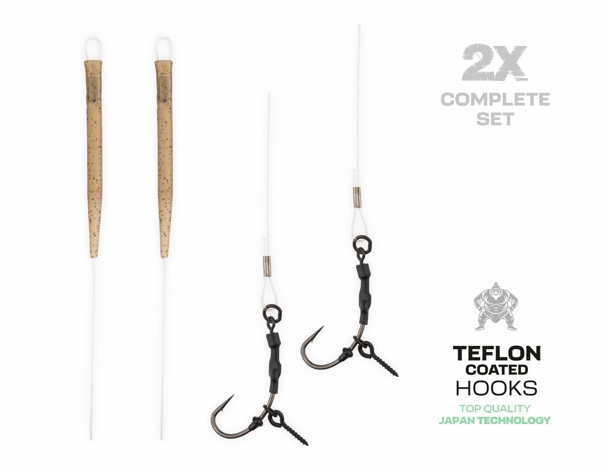 Hooks gemonteerd Zfish Fluorkoolstof Ronnie Rig