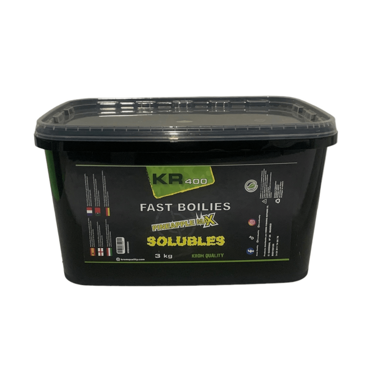 Boilies Solubles Krom Quality KR400 Pineapple Max 20 mm 3KG - Tienda Carpfishing