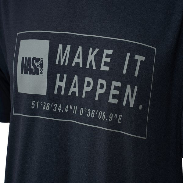 Camiseta Nash Make It Happen Coordinates Negra - Tienda Carpfishing