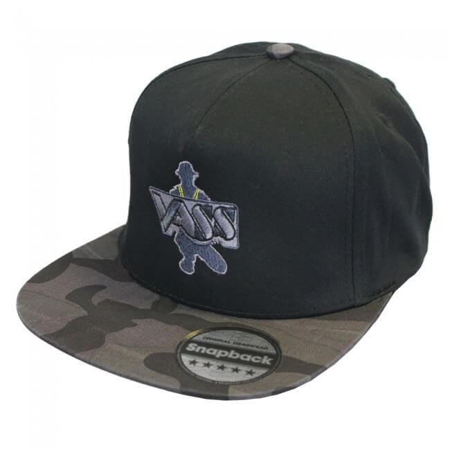 Gorra Vass VB691 Peak Negra - Gris Camo - Tienda Carpfishing