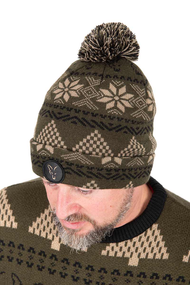 Gorro Fox Navideño con bola - Tienda Carpfishing