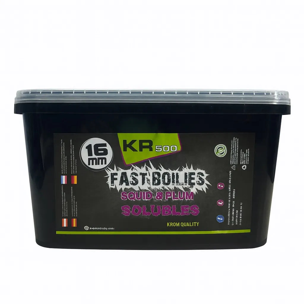 Boilies Oplosbaar Krom Quality KR500 Squid & Plum 16 mm 3 kg