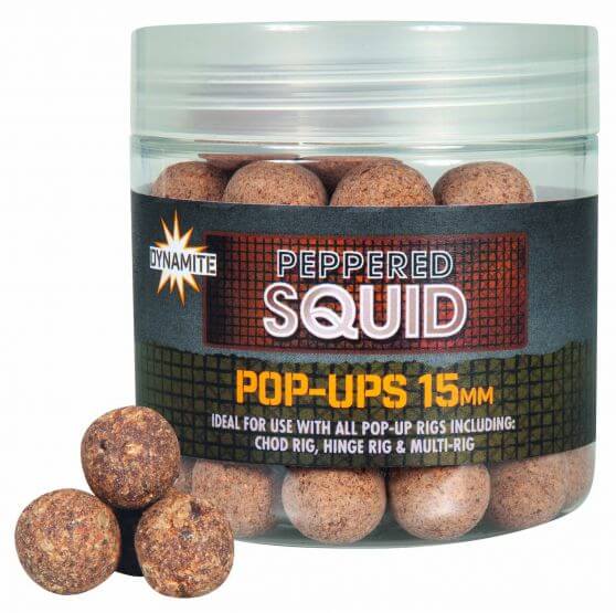 Pop Ups Dynamite Baits Peppered Squid 15 mm - Tienda Carpfishing