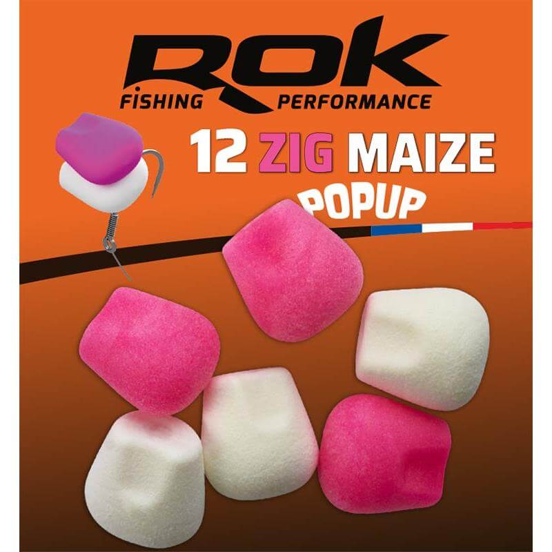 Maíz Zig Pop Up Rok Fishing Rosa/Blanco - Tienda Carpfishing
