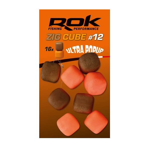 Pop up Zig Cube Rok Fishing Marrón/Naranja 12 - Tienda Carpfishing
