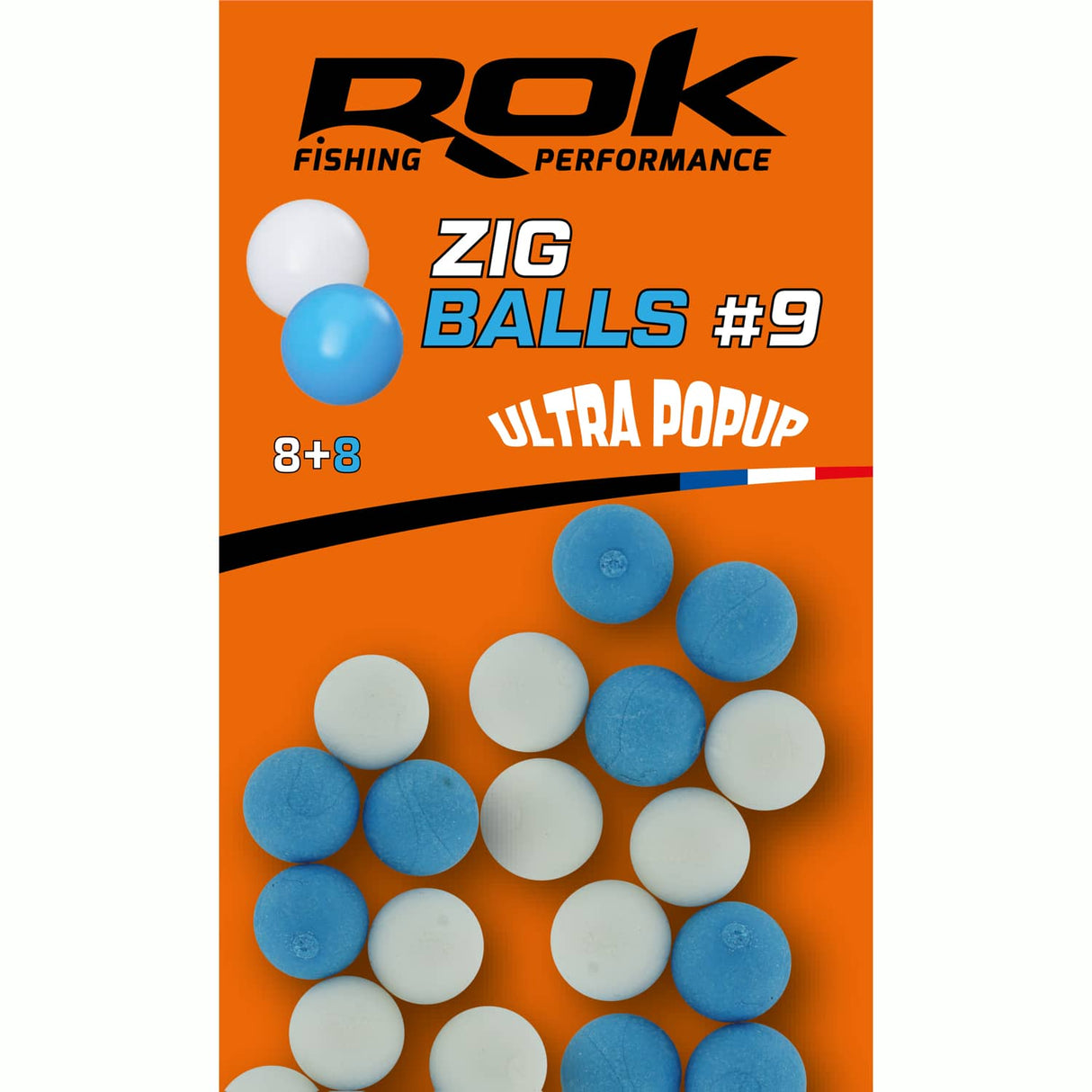 Drijvende boilie Rok Fishing Zig Ball Wit/Blauw 9