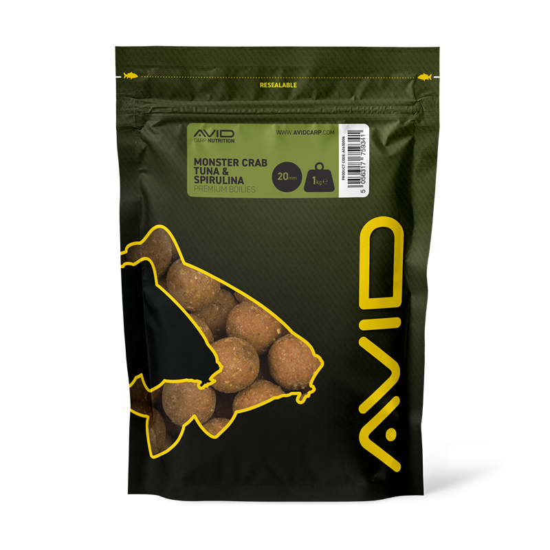 Boilies Avid Carp Premium Monster Crab Tonijn & Spirulina 20 mm