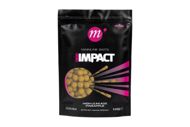 Boilies Mainline Impact Ananas met hoge lekkage 20 mm