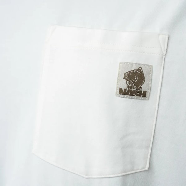 Camiseta Nash Make It Happen con bolsillo Blanca - Tienda Carpfishing