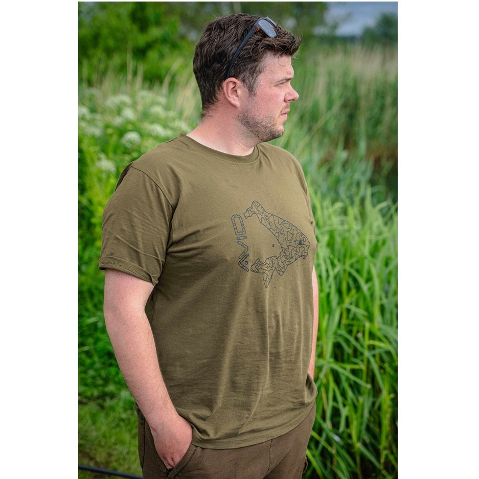 T-shirt Avid Carp Icoon Khaki