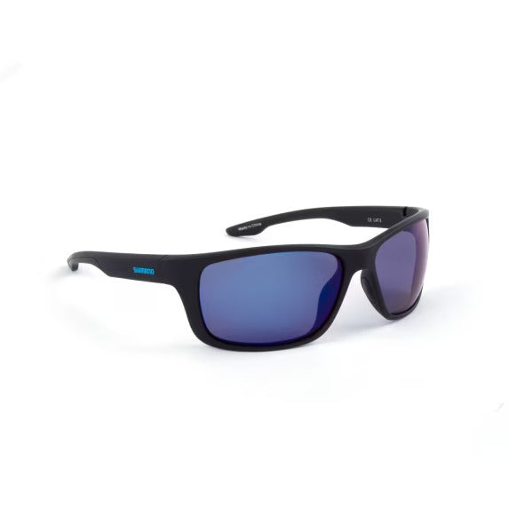 Gepolariseerde zonnebril Shimano Antares mat zwart en blauw