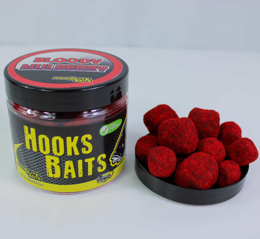 Haak Pellets gepoederd Pro Elite Baits Bloody Mulberry 14-20 mm