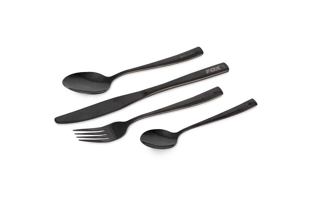 Set bestek Fox CookWare} zwart roestvrij staal