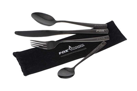 Set bestek Fox CookWare} zwart roestvrij staal