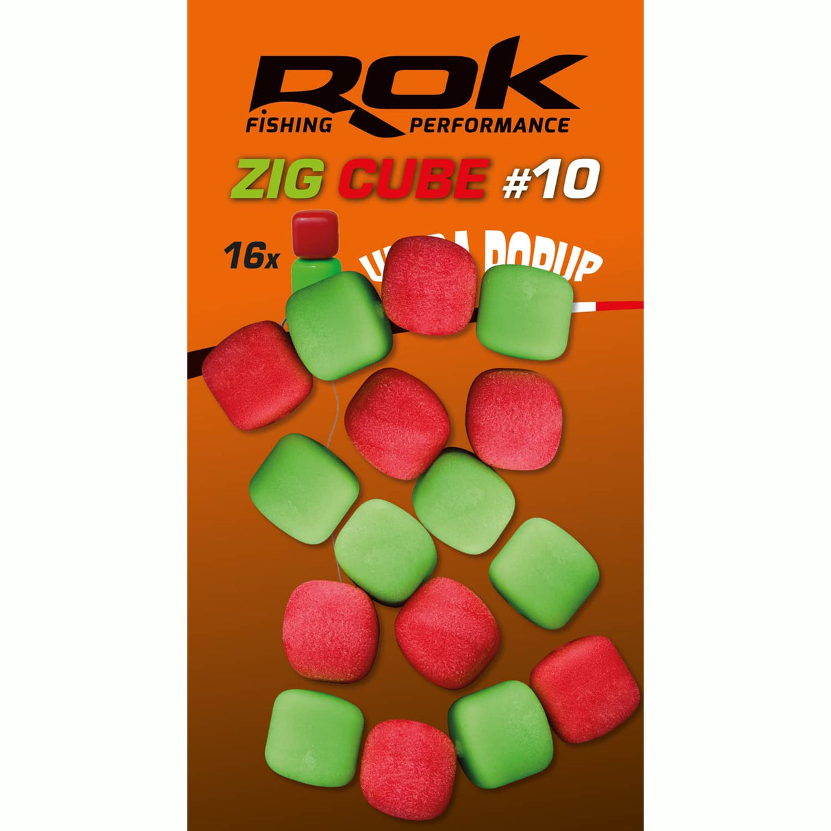 Pop up Zig Kubus Rok Fishing Rood/Groen 10