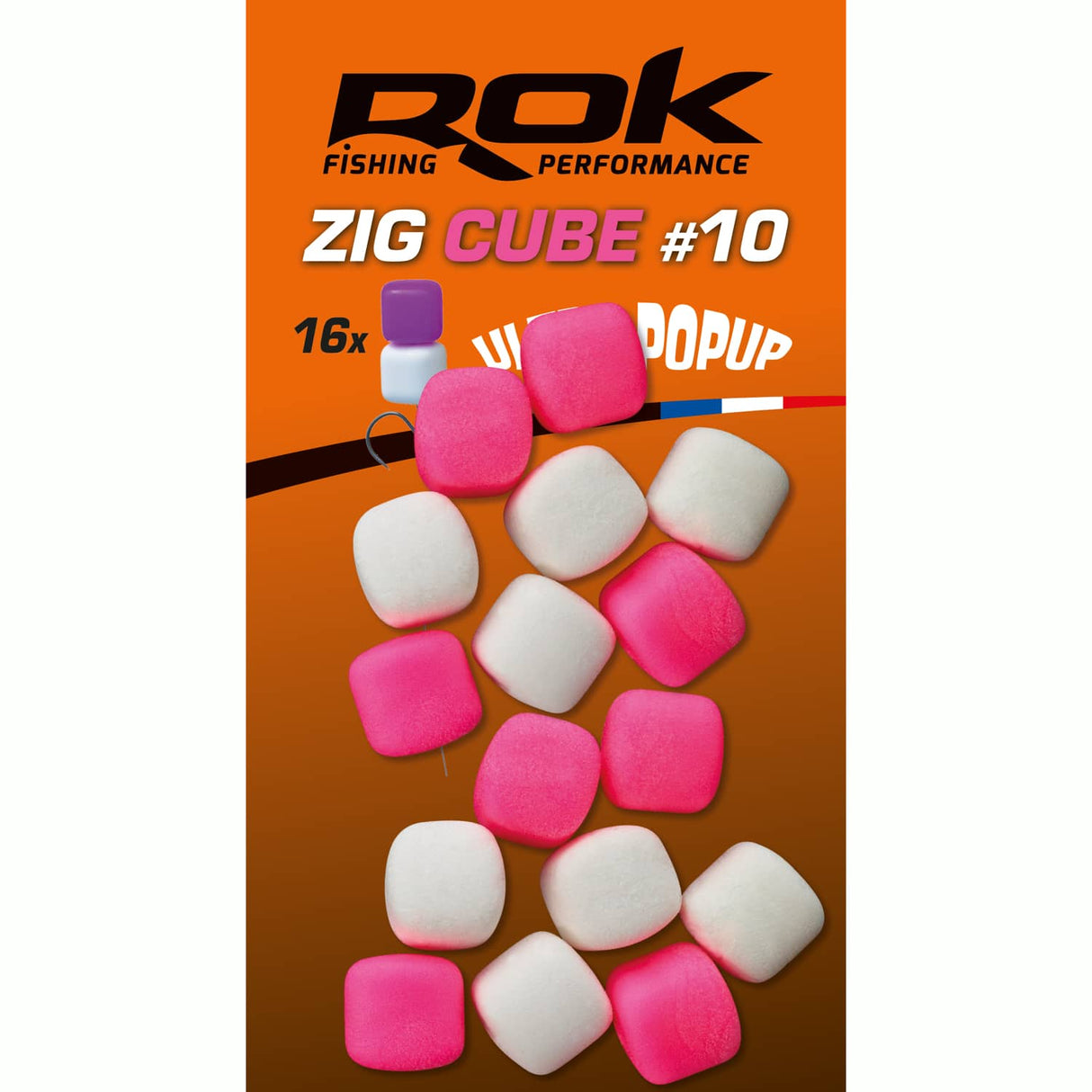 Pop up Zig Kubus Rok Fishing Roze/Wit 10