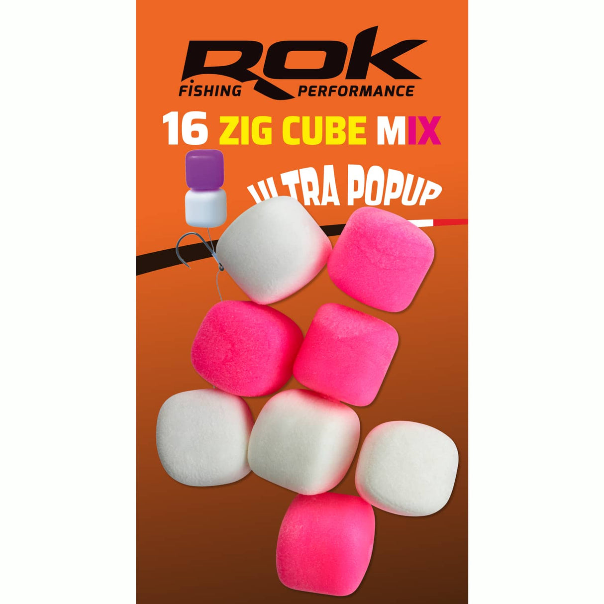 Pop up Zig Kubus Rok Fishing Roze/Wit 12