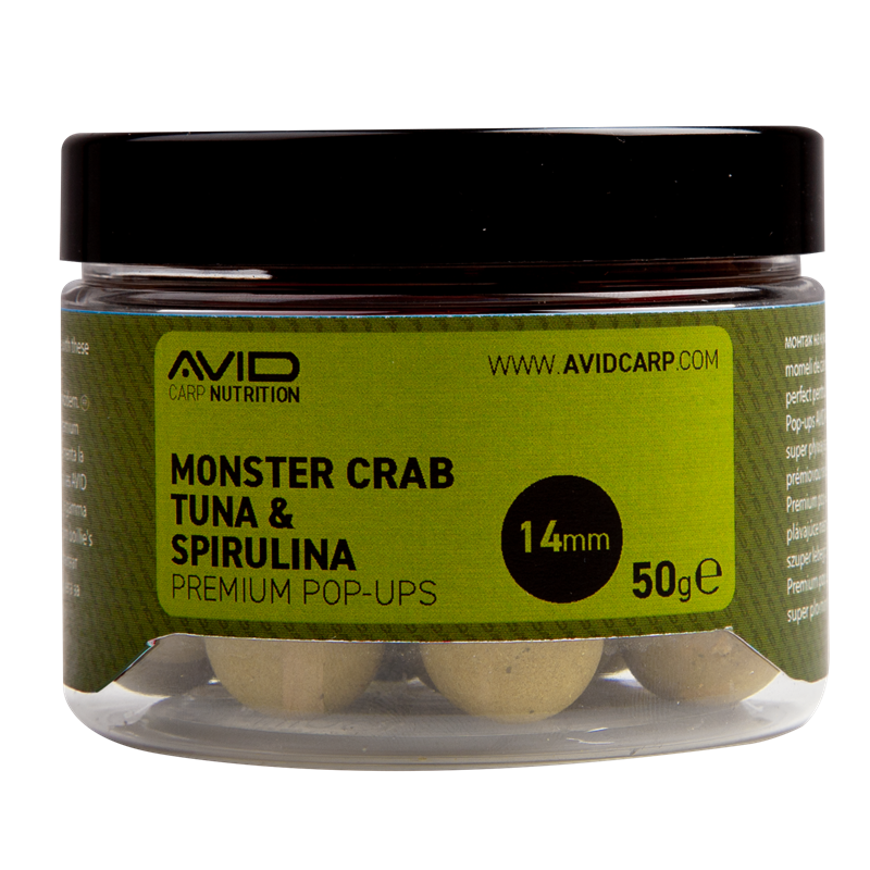 Pop ups Avid Carp Monster Crab Tonijn & Spirulina 14 mm