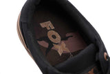 Interior view of Fox Canvas Black sneakers showing logo and cushioned insole design.