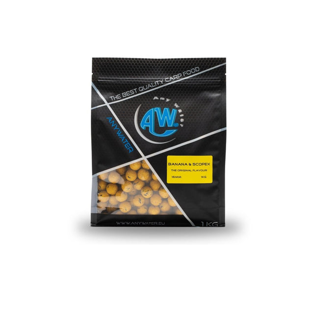 Boilies Any Water Top Boilies Banana & Scopex 16 mm 1 Kg - Tienda Carpfishing