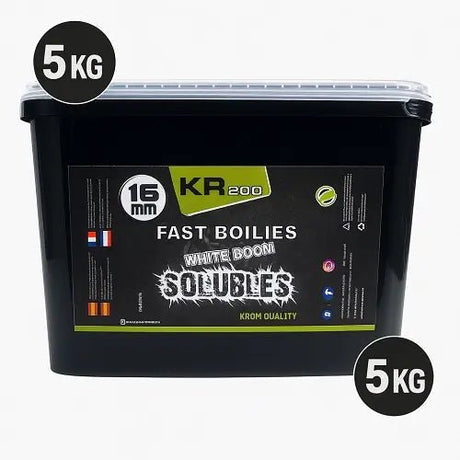 Boilies Solubles Krom Quality KR200 White Boom 16 mm 5KG - Tienda Carpfishing