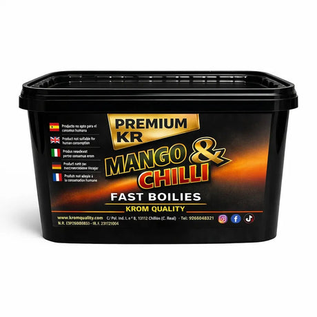 Boilies Solubles Krom Quality Mango & Chilli 16 mm 3KG - Tienda Carpfishing
