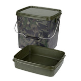 Cubo Trakker Square Camo con bandeja 13 Litros - Tienda Carpfishing