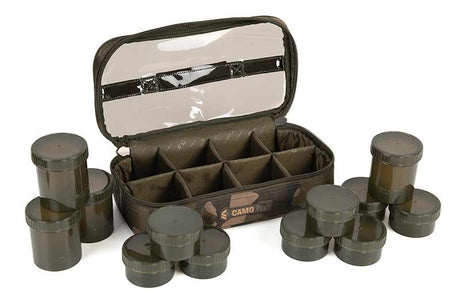 Macuto de 12 botes de cebo Fox Camolite - Tienda Carpfishing