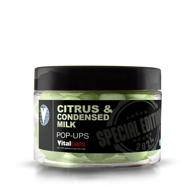 Pop ups Vitalbaits Citrus & Cond. Milk Verde 14 mm - Tienda Carpfishing