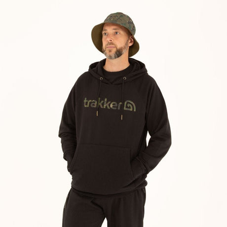 Sudadera Trakker CR Logo negra con capucha - Tienda Carpfishing