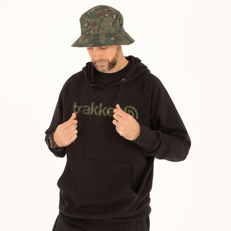Sudadera Trakker CR Logo negra con capucha - Tienda Carpfishing