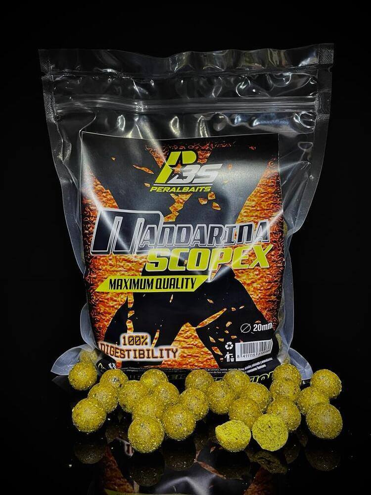 Boilies Peralbaits Mandarina Scopex 20 mm - Tienda Carpfishing