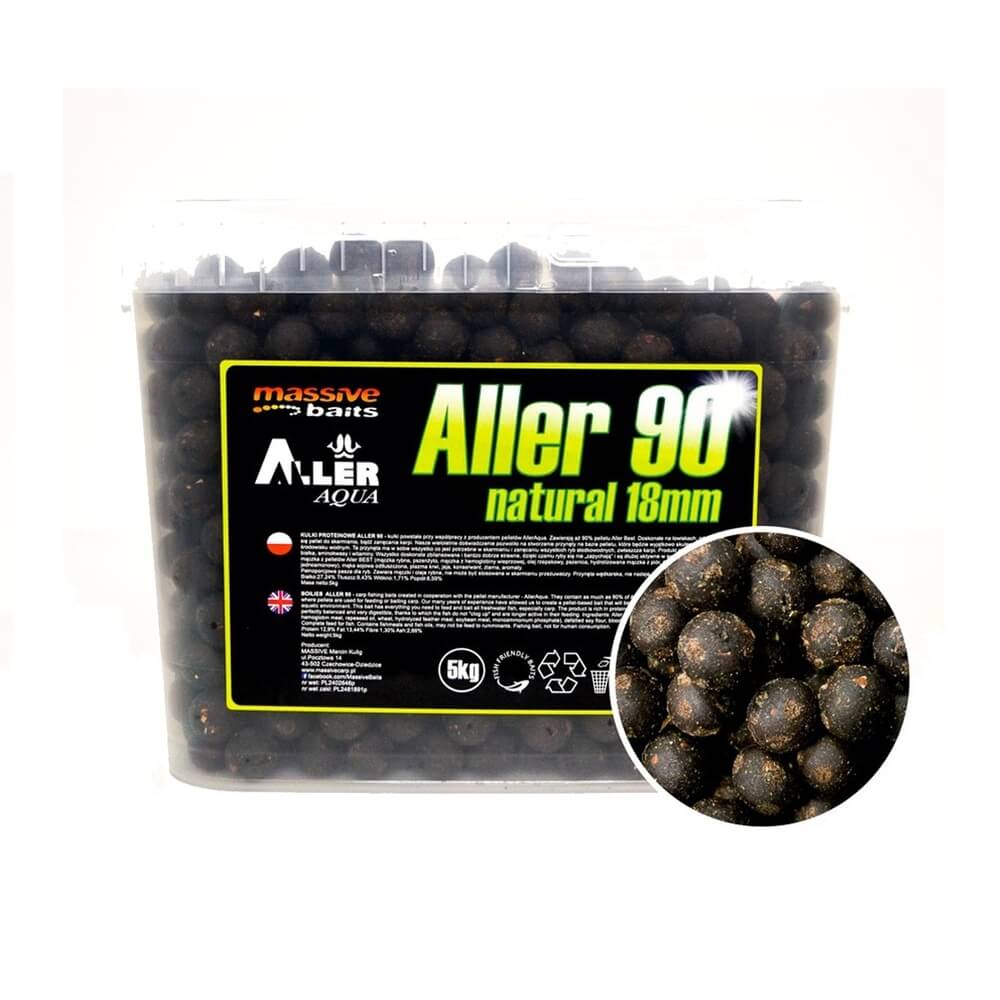 Cubo Massive Baits Boilies Aller 90 Natural 5 Kg - 18 mm - Tienda Carpfishing