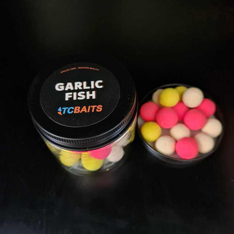 Pop ups TC Baits Garlic Fish 14 - 15 mm - Tienda Carpfishing