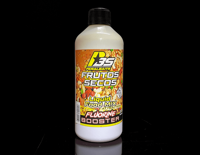 Remojo Booster Fluorine Peralbaits Frutos Secos 500 ml - Tienda Carpfishing