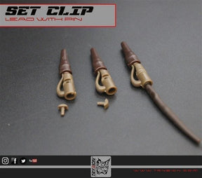 Set clip plomo con pasador marrón Trybion - Tienda Carpfishing