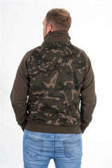 Sudadera Fox khaki/camo con cuello y capucha - Tienda Carpfishing